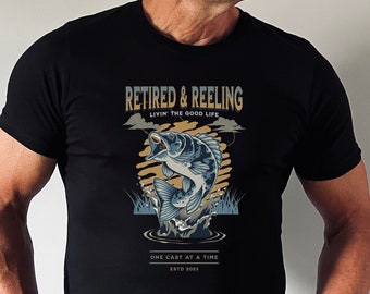 Retired & Reeling Fishing shirt,  Retiring Shirt, Retirement Gift T-Shirt, Funny Fishing Tee, Retired Since 2023 Tee, Father's Day Tee