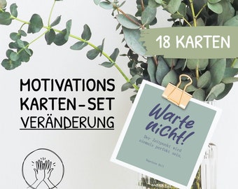 Motivational cards, affirmation cards, encouraging cards, gift, cards, quotes, gift cards, sayings cards, change, German