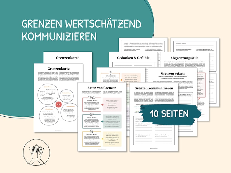 Setting boundaries, naming boundaries, demarcation, self-care, empowerment, therapy, social work, social skills, demarcation, German image 2