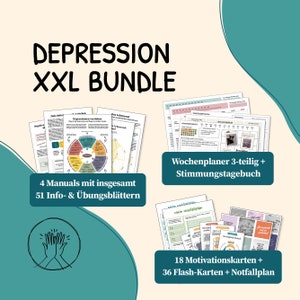 Bundle Depression, Depression, Coping, Wheel of Life, Resources, Goal Setting, Psychotherapy, Therapy Materials, Template, German