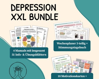 Bundle Depression, Depression, Coping, Wheel of Life, Resources, Goal Setting, Psychotherapy, Therapy Materials, Template, German