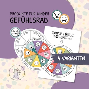 Emotional Wheel for Children, Emotional Wheel, Discovering Feelings, Craft Template, Children, Reflection, Social Work, School Social Work, German, PDF