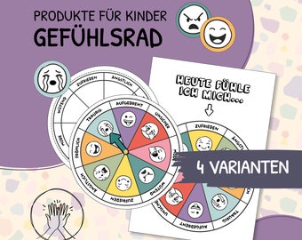 Emotional Wheel for Children, Emotional Wheel, Discovering Feelings, Craft Template, Children, Reflection, Social Work, School Social Work, German, PDF