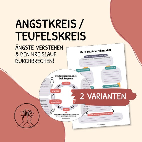 Teufelskreis, Angstkreislauf, Kreislauf der Angst, Ängste, Angst, Therapie, Soziale Arbeit, Therapiematerial, digitale Vorlage, deutsch, PDF