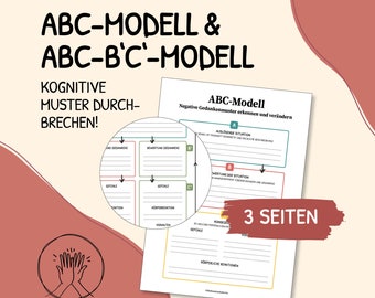 ABC Method, ABC Model, Albert Ellis, negative thoughts, solution circle, psychotherapy, social work, digital template, German, PDF