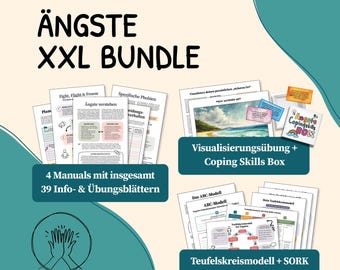 Anxiety Bundle, Anxiety, Panic, Coping with Anxiety, Workbook, Therapy Materials, Anxiety Disorder, Social Work, PDF, German