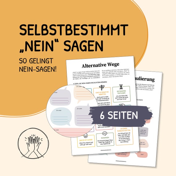 Selbstbestimmt Nein sagen, Therapie, Soziale Arbeit, Grenzen setzen, soziale kompetenz, Bedürfnisse kommunizieren, digitale Vorlage, deutsch
