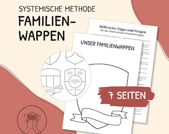 Systemic method, family crest, method kit, social work, school social work, therapy, children, family, template, pdf, German