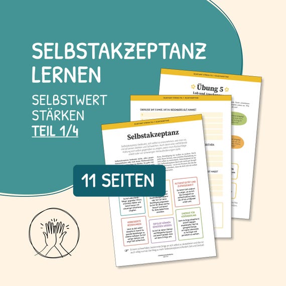 Selbstakzeptanz lernen, Selbstwertgefühl stärken, Selbstliebe, Innerer Kritiker, sich selbst wertschätzen, digitaler Download, deutsch