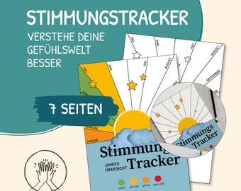 Mood tracker, reflect mood, track mood, therapy, DBT, mood diary, digital download, German