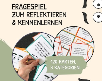 Fragekarten, Reflexionskarten, Therapiekarten, Gesprächskarten, Kennenlernspiel, deutsch, PDF, Soziale Arbeit