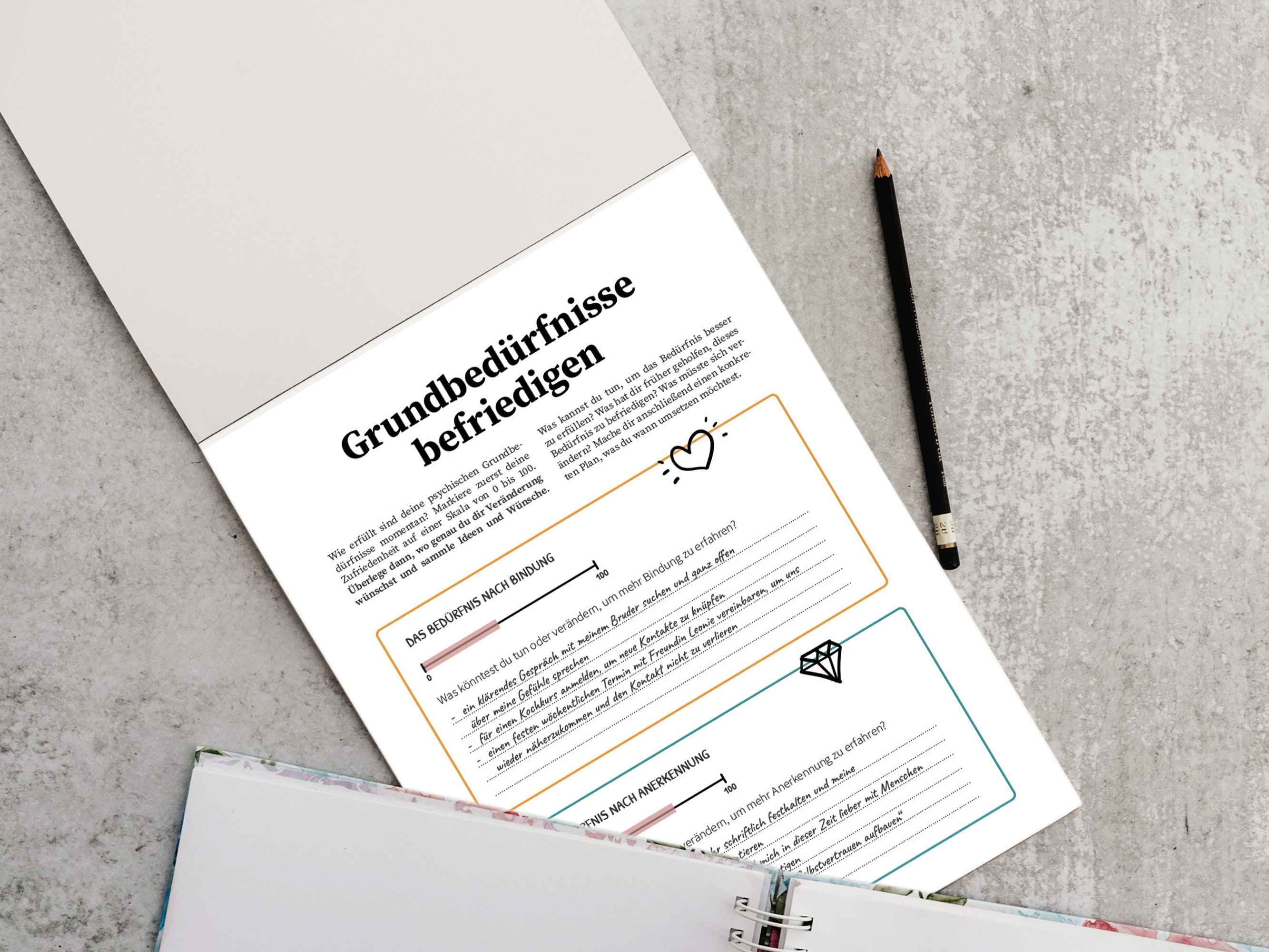 Bedürfnisse reflektieren, Bedürfnisse erkennen, Arbeitsblätter Therapie,  deutsch, PDF, digitale Vorlage, Soziale Arbeit, Selbstwert