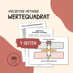Quadrato dei valori, quadrato dello sviluppo Schulz von Thun, risoluzione dei conflitti di valori, risoluzione dei conflitti con rispetto, materiali terapeutici, metodo, tedesco