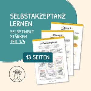 Selbstakzeptanz lernen, Selbstwertgefühl stärken, Selbstliebe, Innerer Kritiker, sich selbst wertschätzen, digitaler Download, deutsch