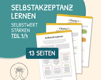 Selbstakzeptanz lernen, Selbstwertgefühl stärken, Selbstliebe, Innerer Kritiker, sich selbst wertschätzen, digitaler Download, deutsch