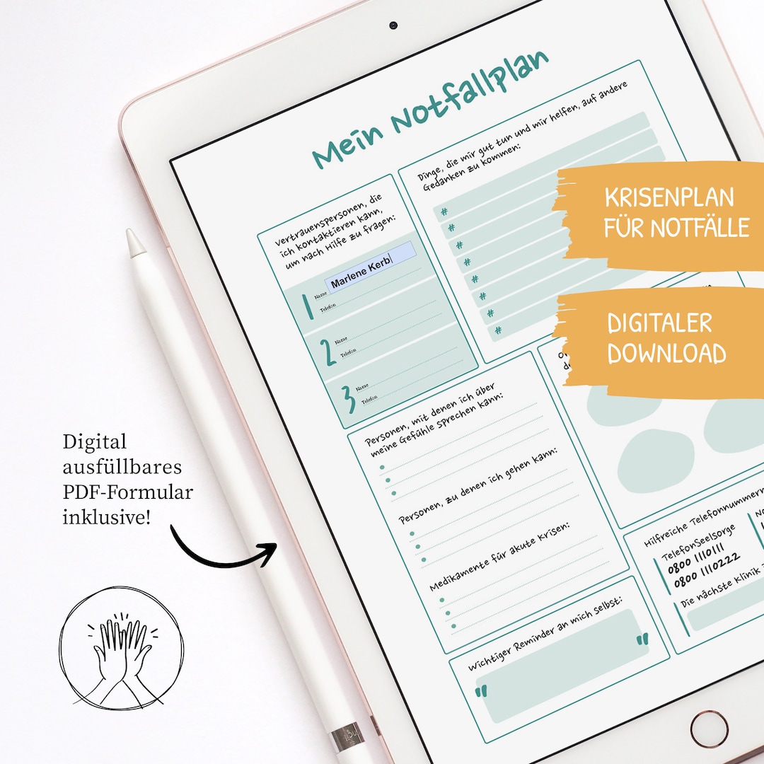 Notfallplan Notfallplan, Krisenplan, Rückfallprophylaxe, DBT, Therapie ...