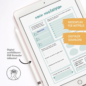 Noodplan, crisisplan, terugvalpreventie, DBT, therapie, therapiedocumenten, depressie, omgaan met, zelfhulp, sjabloon, Duits