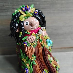 OOAK handmade, polymer clay troll, troll doll, jotun, norwegian troll, scandi troll, tree troll, forest troll, clay troll, spring troll