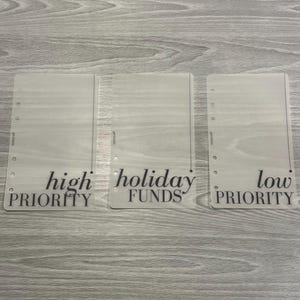 Dashboard for A6 Personal Binders | Cash Stuffing Binder | Matte Vellum or Cardstock Glossy