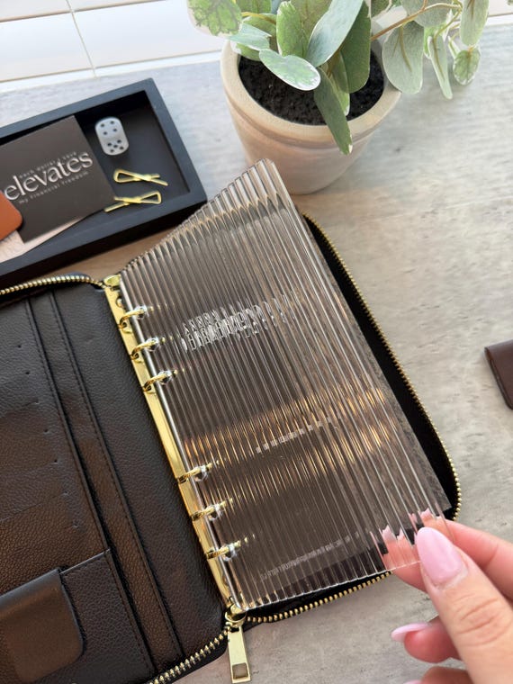Fluted Acrylic Dashboard | A5 A6 Planner Insert, Cash Stuffing Binder Accessory