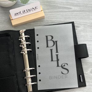 Bills Binder Dashboard – A6 Personal Size, Matte Vellum | Blush & Breeze Collection
