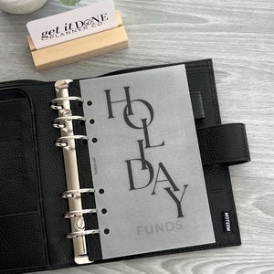 Holiday Funds Dashboard – A6 Personal Size, Matte Vellum | Blush & Breeze Collection