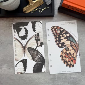 Butterfly Planner Dashboard | Luxe Linen Paper | A6 Size | Quote or B&W Cluster