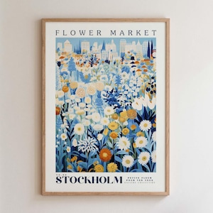 Stockholm, Impressions marché aux fleurs, Impressions florales, Art romantique, Impressions ville, Impressions artistiques de voyage, Impressions botaniques, Impression florale, Art mural