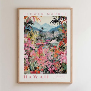 Hawaii, Flower Market Prints, Flower Prints, Romantic Art, City Prints, Travel Art Prints, Botanical Prints, Floral Print, Wall Art