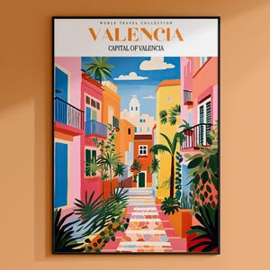 Valencia Print, Valencia Travel Poster, Spain Wall Art, City Poster, Colorful Wall Art, Trendy Wall Art, Gallery Wall Prints, Valencia Spain
