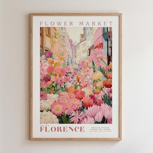 Florence, Flower Market Prints,  Flower Prints, Romantic Art, City Prints, Travel Art Prints, Botanical Prints, Floral Print, Wall Art
