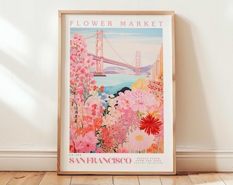 San Francisco Market Prints, Flower Prints, Romantic Art, City Prints, Travel Art Prints, Botanical Prints, Floral Print, Wall Art