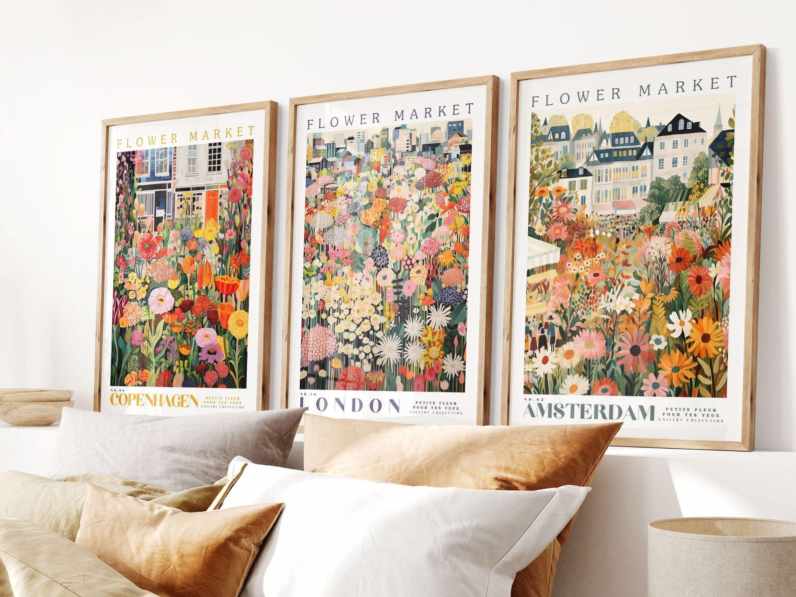 Set of 3 Print, Bundle Prints, Flower Market Poster, Exhibition Poster