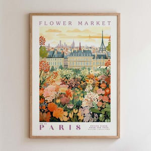 Parijs, Bloemenmarktafdrukken, Bloemenprints, Romantische kunst, Stadsafdrukken, Reiskunstafdrukken, Botanische prenten, Bloemenprint, Kunst aan de muur, Bloemenprint, Bloemenprint