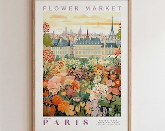 Paris, Flower Market Prints,  Flower Prints, Romantic Art, City Prints, Travel Art Prints, Botanical Prints, Floral Print, Wall Art