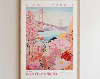 San Francisco Market Prints, Flower Prints, Romantic Art, City Prints, Travel Art Prints, Botanical Prints, Floral Print, Wall Art