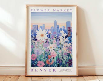 Denver Market Prints, Flower Prints, Romantic Art, City Prints, Travel Art Prints, Botanical Prints, Floral Print, Wall Art