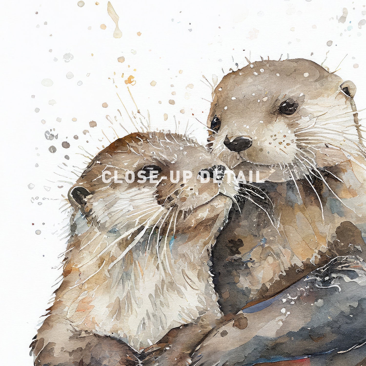 Discover Otter Couple Watercolor Wall Art Print | My Otter Half Decor | Adorable Animal Nursery Wall Poster, No Frame