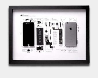Sjabloon voor het demonteren van de iPhone 6, iPhone demonteren, iPhone in een lijst, iPhone-lijst