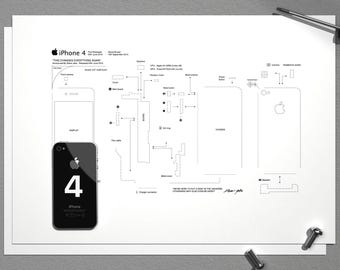iPhone 4 framed template, iPhone Teardown Templates, Frame iPhone, iPhone Wall Art, iPhone Frame Art