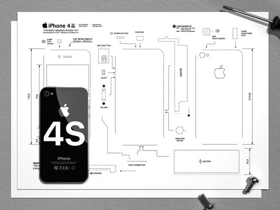 Society6 iPhone4/4S,5用 Hang by Tummeow Framed iPhone 4 White, Apple iPhone ART, Disassembled Phone