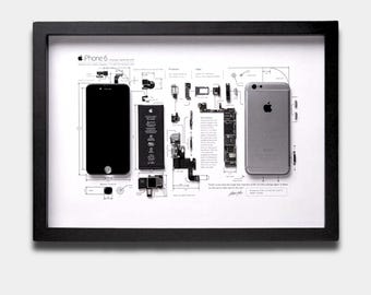 IPhone 6S Teardown Template, iPhone Template, Framed Iphone