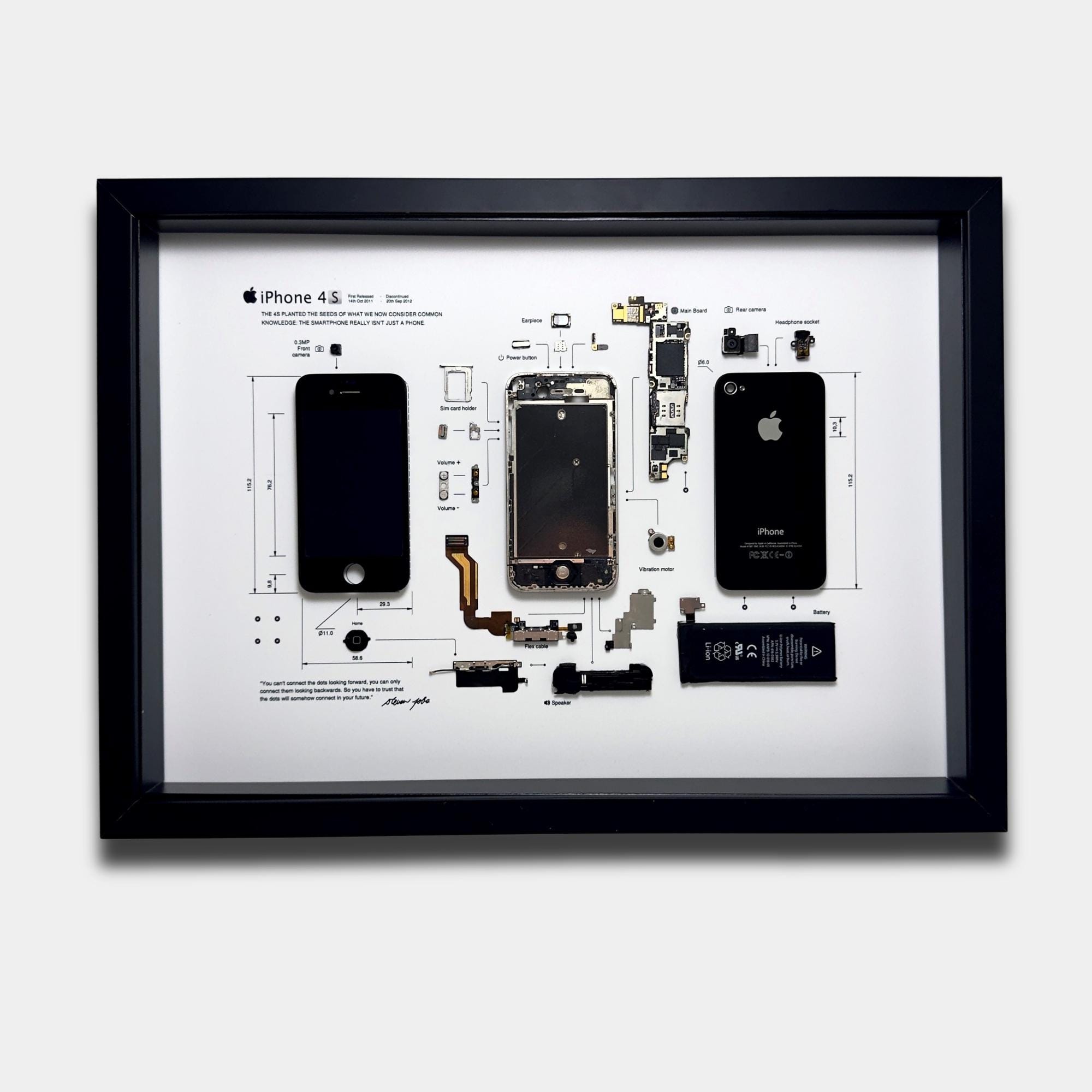 IPhone 4S Teardown Template, iPhone Teardown, Framed Iphone