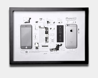 Grid Studio iPhone6・アイフォン6分解アート IPhone 6 Teardown Template, iPhone Teardown, Framed Iphone, iPhone