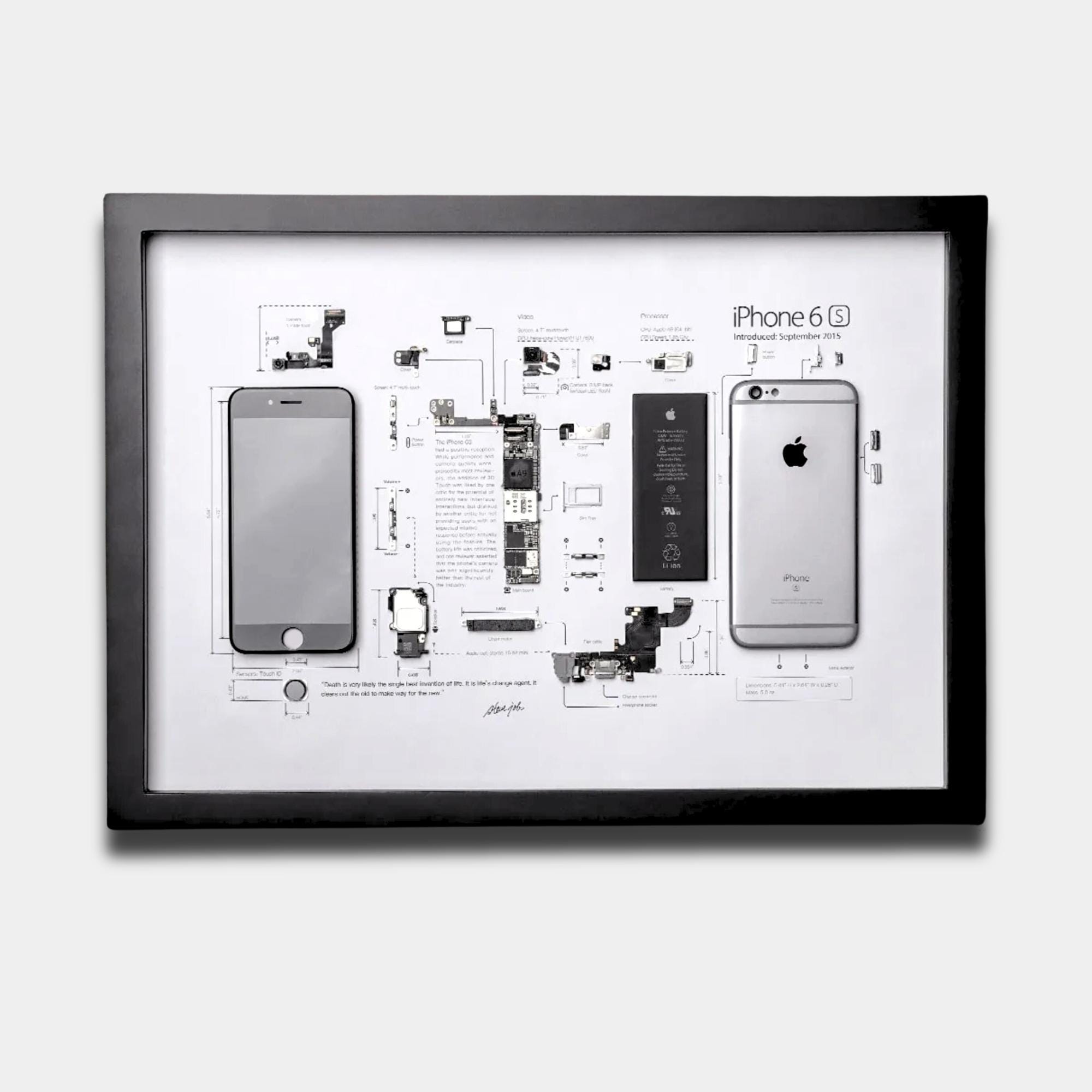iPhone 6s 分解図 アートフレーム IPhone 6S Teardown Template, iPhone Template, Framed Iphone