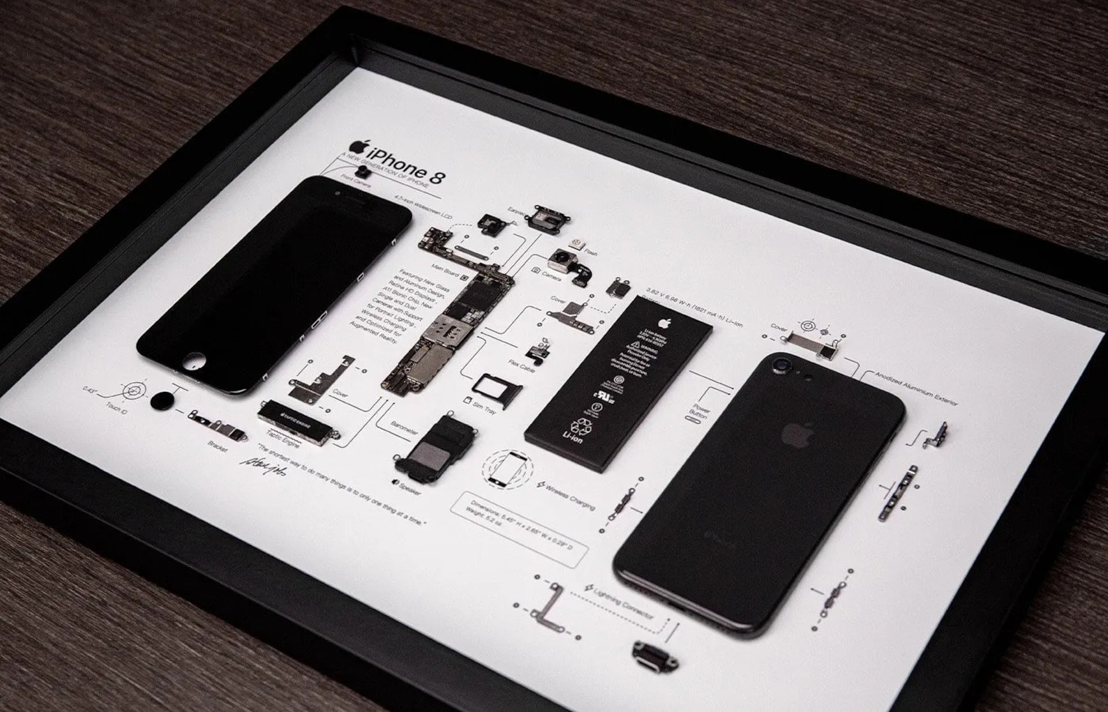 IPhone 8 Teardown Template, iPhone Teardown, Framed iPhone 8, iPhone