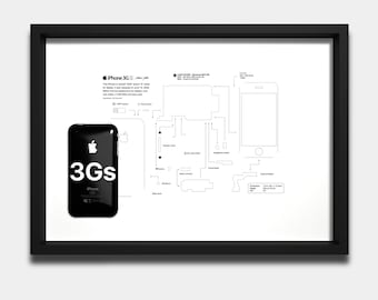 Framed iPhone 3gs Disassembled: Tech Lover Wall Art - Etsy