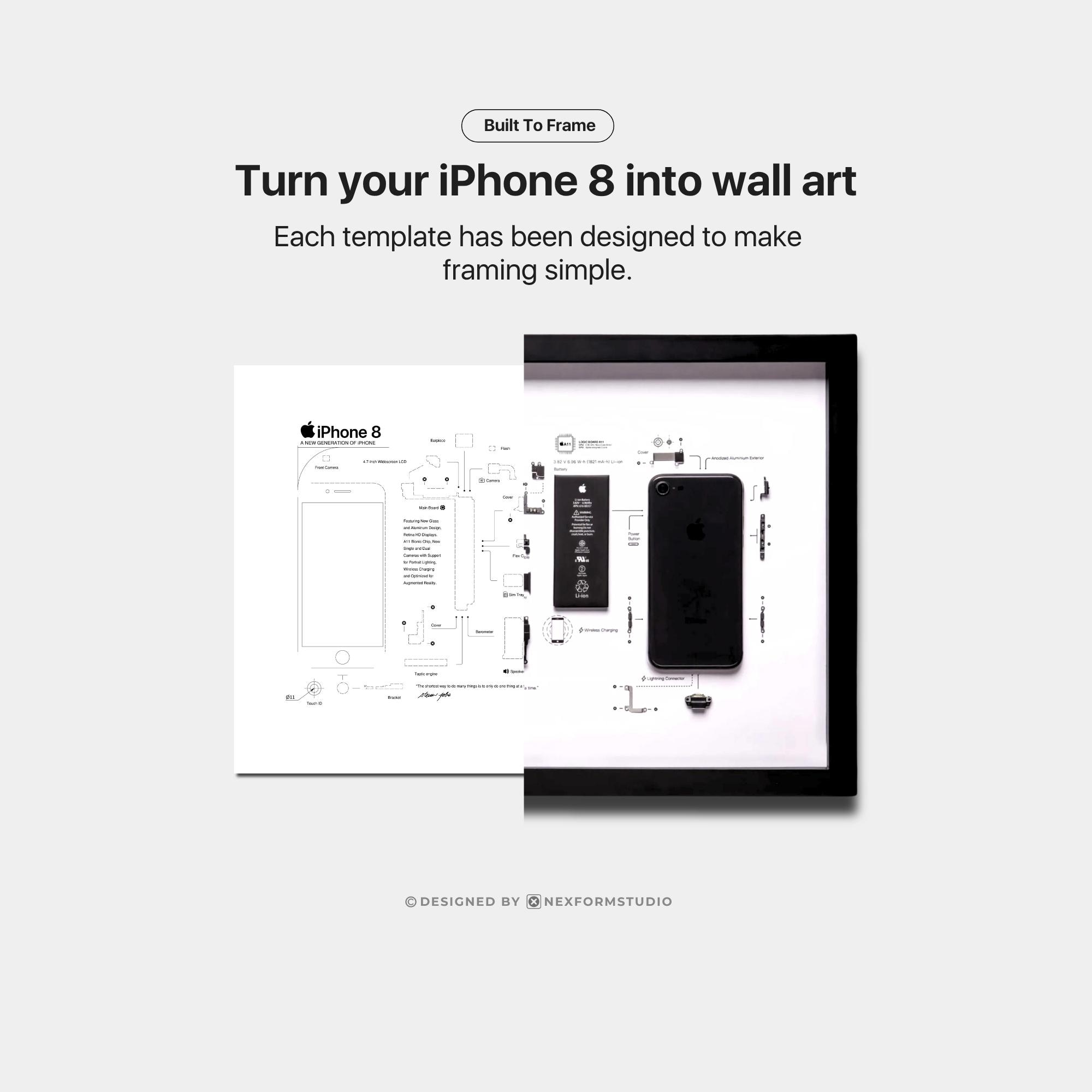 iPhone - さおりページ！ IPhone 8 Teardown Template, iPhone Teardown, Framed iPhone 8