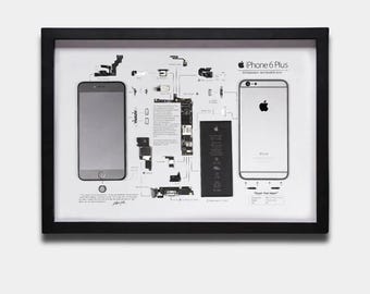 Sjabloon voor een iPhone 6+ frame, iPhone-sjabloon, ingelijste iPhone, iPhone-muurdecoratie, iPhone-framekunst