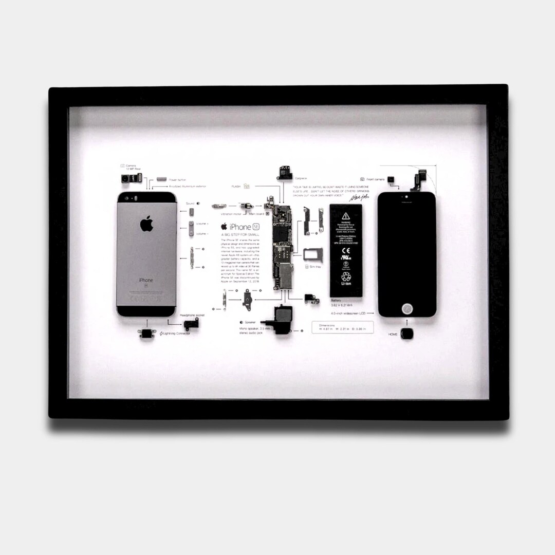 IPhone SEフレームテンプレート、iPhone分解、額装iPhone、iPhone